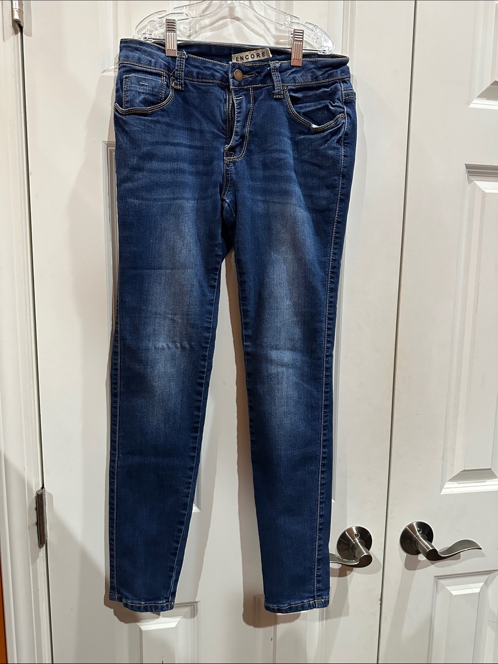 Encore Jeans Slim Skinny Jeans in Dark Blue Wash size 7